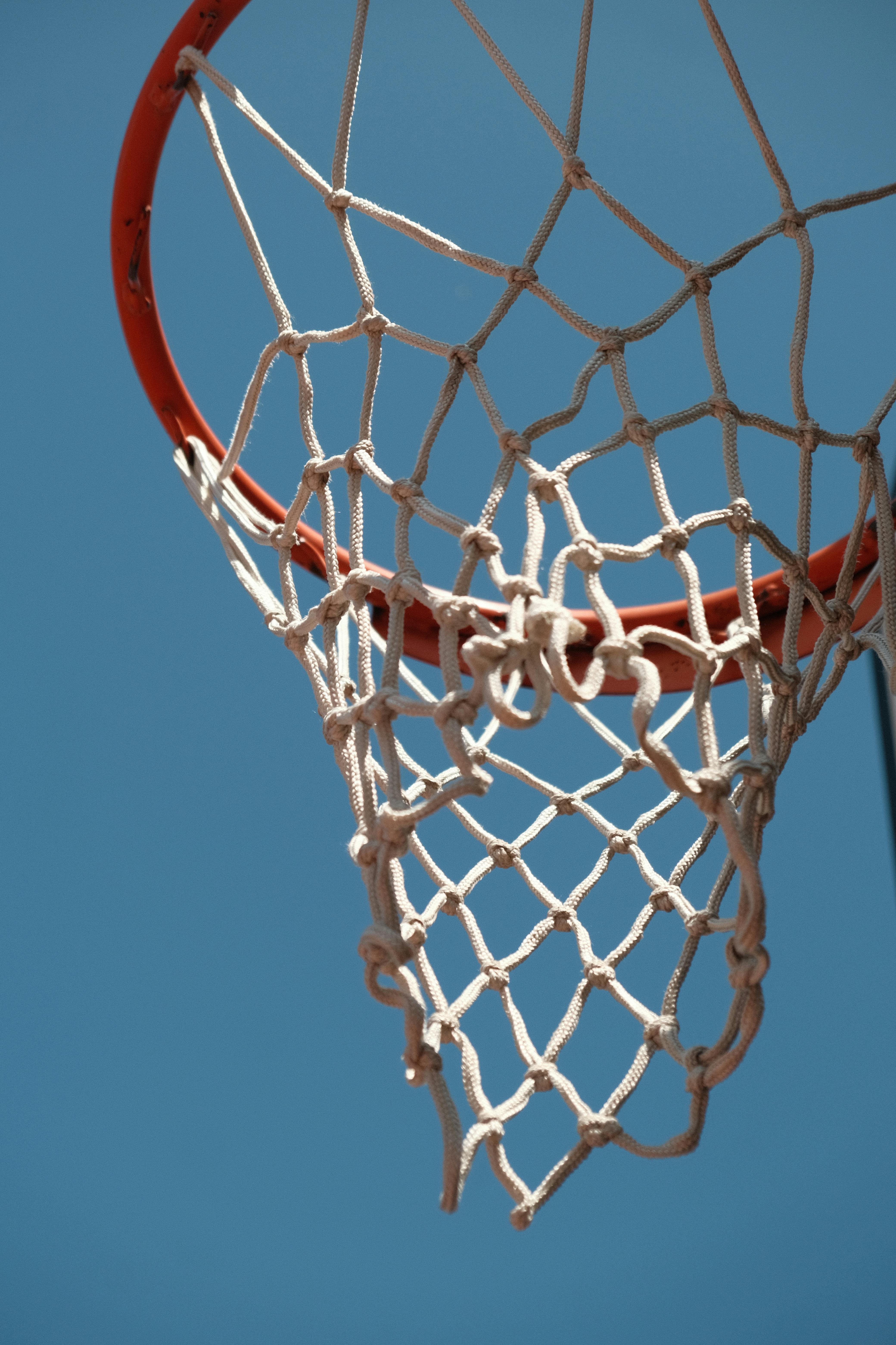 Close up of a netball net